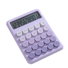 Xtahdge Desktop Calculator 12 Digits Large LCD Display Large Round Button Cute Gradient Color Calculator Ideal for Office, School, Home, Kids, Students, Accountants
