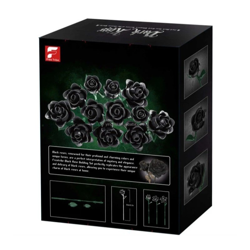 Free Tribe Black Rose Bouquet Building Set - Botanical Collection