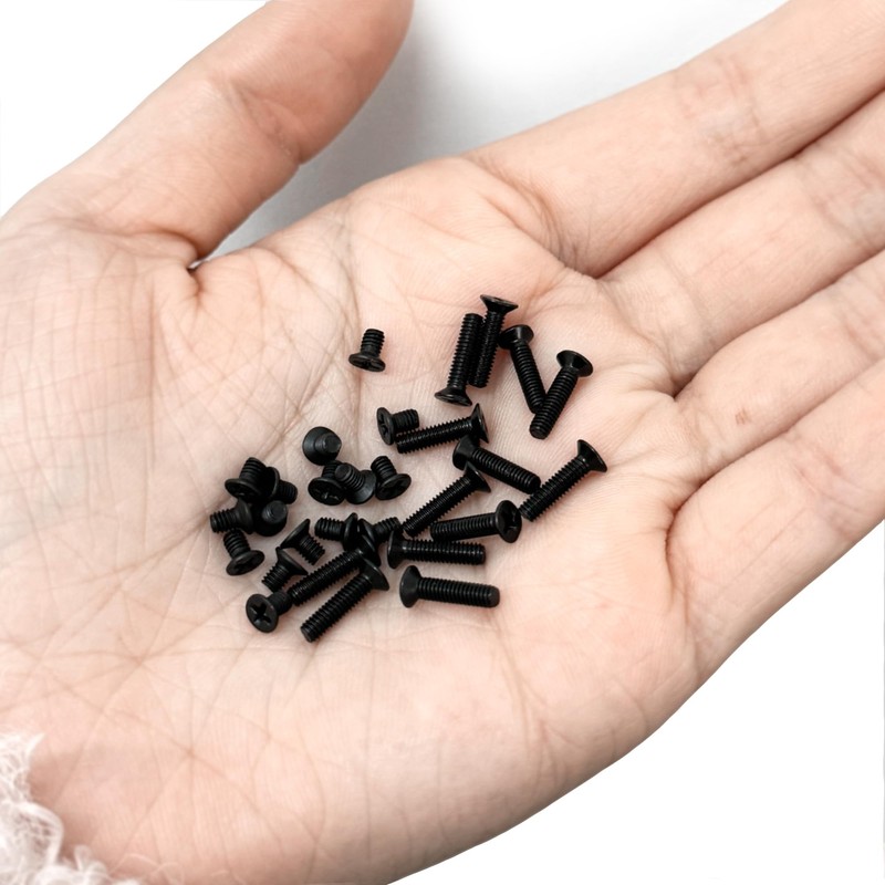 NexSync 400-Piece Mini Flathead Phillips Microscrews Kit - M1.7/M2/M2.5/M3 Steel