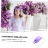 Baluue 2pcs Floral Veil Headbands for Girls Flower and Pearl