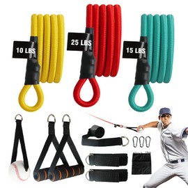 JWHOO Baseball Resistance Arm Bands - 12 Pcs, Baseball Bands for Arm Strength, Durable Baseball Bands with Interchangeable Grips, Ideal for Baseball Training, Warm-Ups & Beginner Learning