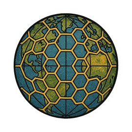Earth Grid Lines with Ley-Line Hexagons Sticker (3" x 3")