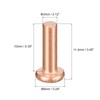 sourcing map 100Pcs Copper Solid Rivets, 1/8" x 25/64" Flat