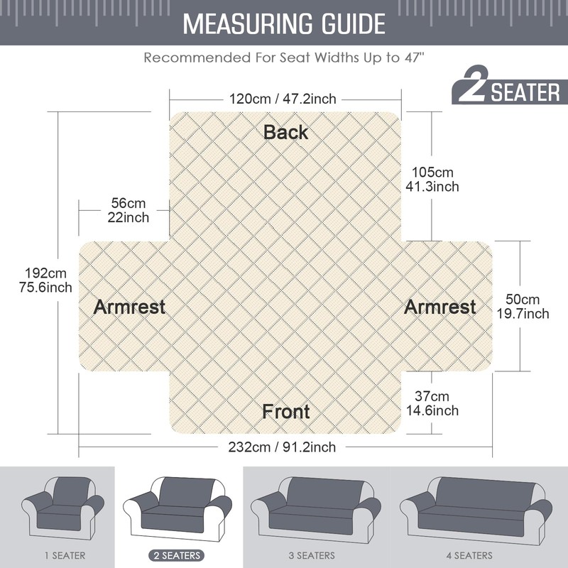 TAOCOCO Sofa Covers 2 Seater,Settee Covers,Non Slip Sofa Covers,Sofa Slipcovers,Pet
