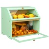 HOMEKOKO Double Layer Large Bread Box for Kitchen Counter, Wooden
