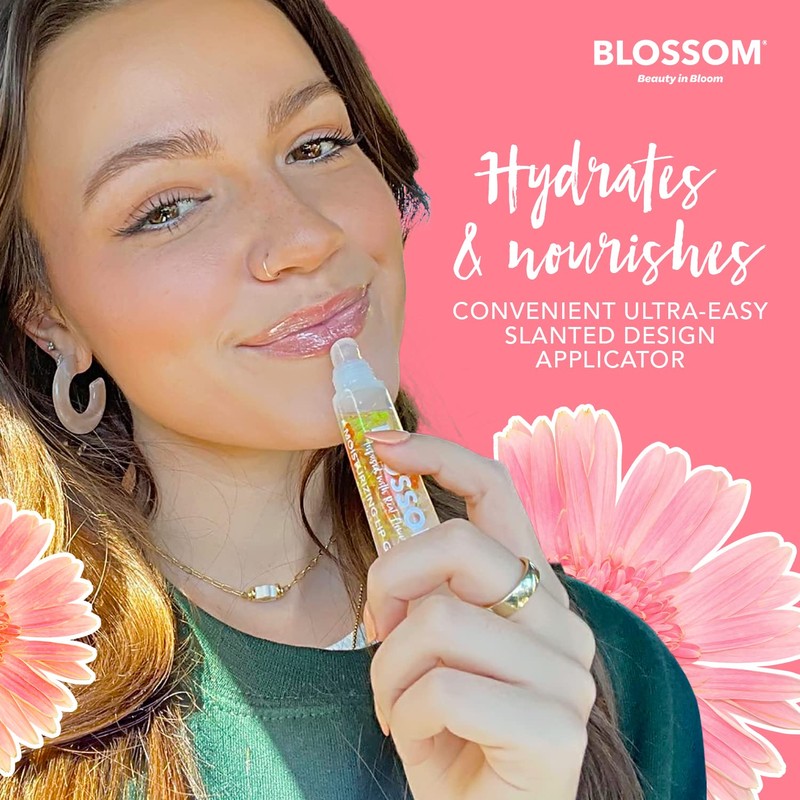 Blossom Scented Moisturizing Lip Gloss Tubes, Infused with Real Flowers,