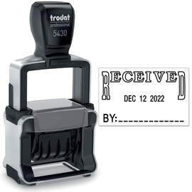 Trodat 5430 Professional Self-Inking Date Stamp with Received - Black Ink