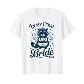 in My Feral Bride Era Funny Raccoon Bridal Meme Vintage T-Shirt