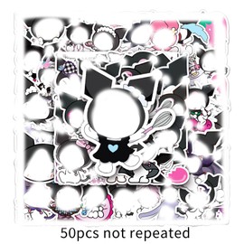 Pack of 50 Cute Cartoon Waterproof Stickers, Kawaii Anime Stickers, Decorative Stickers, Cute DIY Vinyl Stickers for Scrapbook, Laptop, Photo Album, Skateboard, Motorcycle, Car, for Children