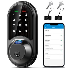 Veise RZ07 Smart Lock, Fingerprint Door Lock, 7-in-1 Keyless Entry with App Control, Electronic Touchscreen Keypad Deadbolt, Biometric Smart Locks for Front Door, Matte Black