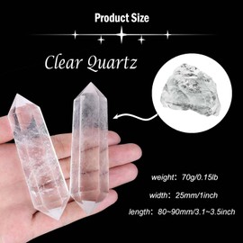 QINJIEJIE Clear Quartz Crystals Tower Large Healing Crystal 3.5" Natural Hexagonal Stones Points Gifts for Beginners Women Meditation Divination Reiki Energy Balancing 1 PC
