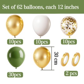 GUO-YING Balloons White Gold Birthday Party Decoration Birthday D (Sage Green)