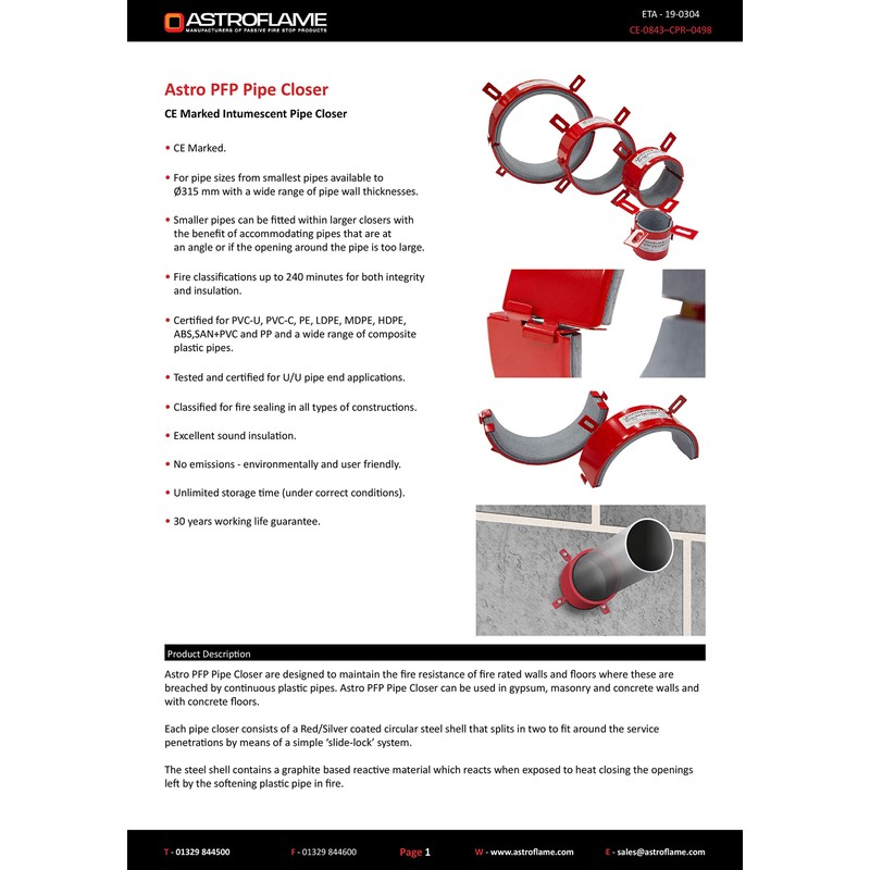 Astroflame Astro PFP 55mm (Depth 50mm) Up To 240 minute