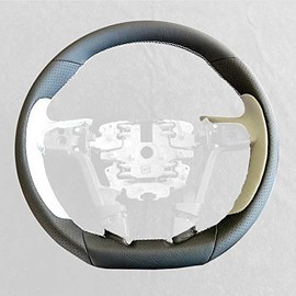 RedlineGoods Steering Wheel Cover - GXP Wheel Compatible with Pontiac G8 2006-09. Tailor Made - not Universal. Genuine top-Grade Italian Black Perforated Leather with Red Thread