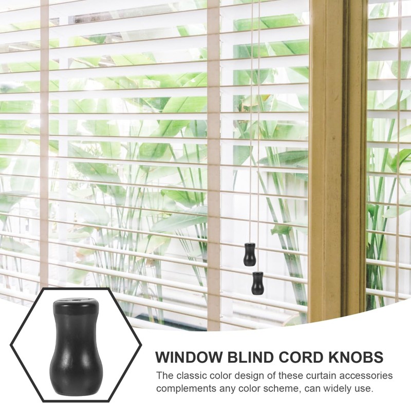 BESPORTBLE Tassel Cord Curtain Blind Pull Knobs Window Black 6Pcs