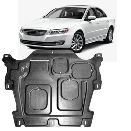 Front Engine Splash Shield Fit for Volvo S80 2012 2013 2014 2015 2016 Engine Case Guards Suitable for S80 Under Engine Cover Mud Flaps Directly Replace Original One Black