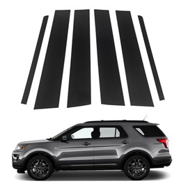 Pillar Post Trim Kits/Door Window B Pillar Glossy Black Cover Compatible with 2011-2019 Ford Explorer-Set of 6 Anti Scratch Stickers Door Pillar Molding Cover Set