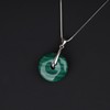 COAI 925 Sterling Silver Necklace Donut Malachite Crystal Necklace for