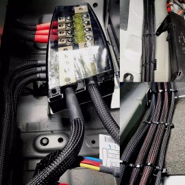 225FWY Black Snakeskin Sleeve 14 Gauge 50 FT Copper Marine Car Audio Speaker Wire