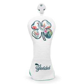 Golf Club Headcover Four Leaf Clover Design Golf Headcover Premium Leather Wood Cover Driver Fairway Wood Utility Hybrid Headcover with Number Tag (1 Hybrid Headcover)