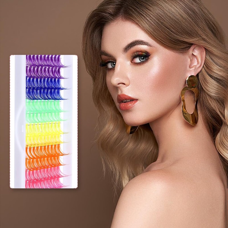 Pack of 120 Colourful False Eyelashes, Single Tuft, False Eyelashes,
