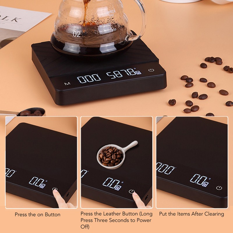 Coffee Scale with Automatic Timing Functions Smart Digital Kitchen Scale