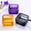 Lxuwbd-crystal glass simple and fashionable small ashtray (Yellow transparent, Small)