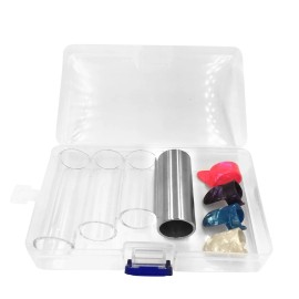 Unbranded Guitar Slide Bar Steel/Glass Finger Slides+ Guitar Picks Set for Guitar Ukulele