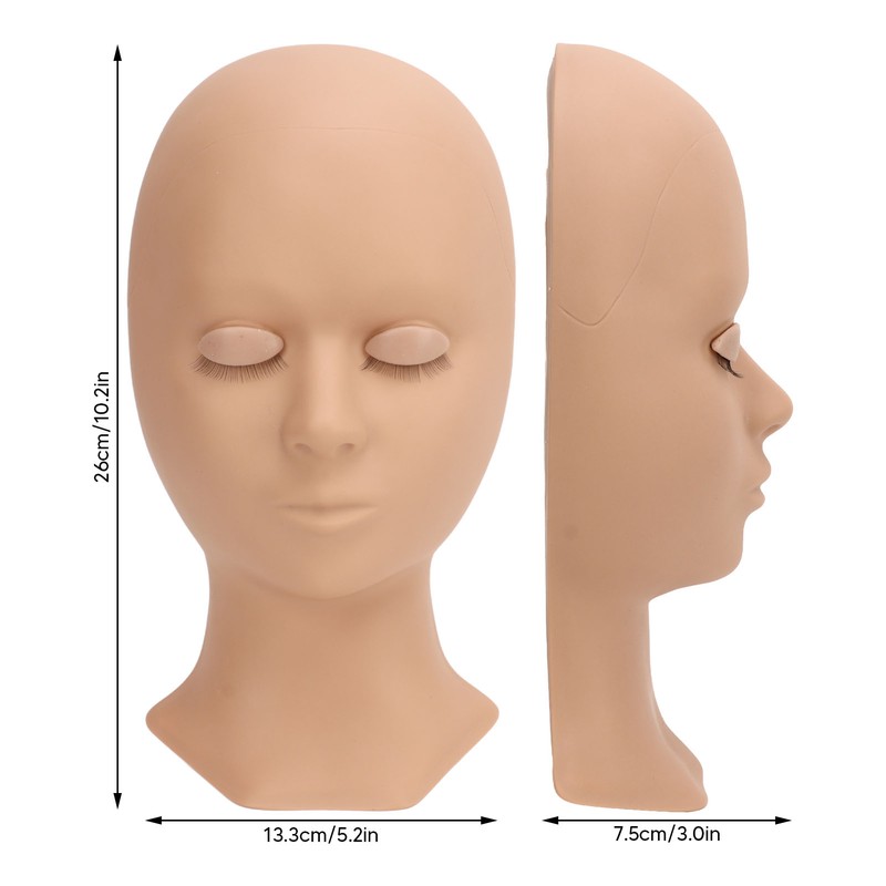 Lash Mannequin Head Soft Silicone Replaced Eyelids Mannequin Head for
