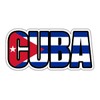 Cuba Flag Country Name Vinyl Sticker - Car Phone - 4"