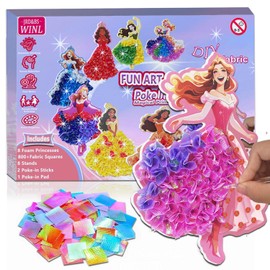 JRD&BS WINL DIY Princesses-Poke in Fun Art Kit for Kids Great Creative Activity for Kid Age 3 up Mess Free Art Set for 4-12 Year Old Craft Kit for Children Gifts for Girls&Boys (Princesses)