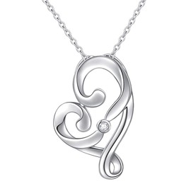 925 Sterling Silver Animal Jewellery Frog/Rabbit/Tortoise Heart Necklace for Women Teen Girls 18 Inch Chain, Sterling Silver, Cubic Zirconia