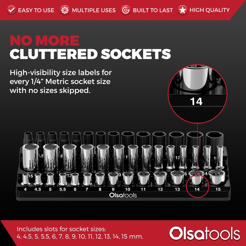 Magnetic Socket Holder in 3 Rows by Olsa Tools