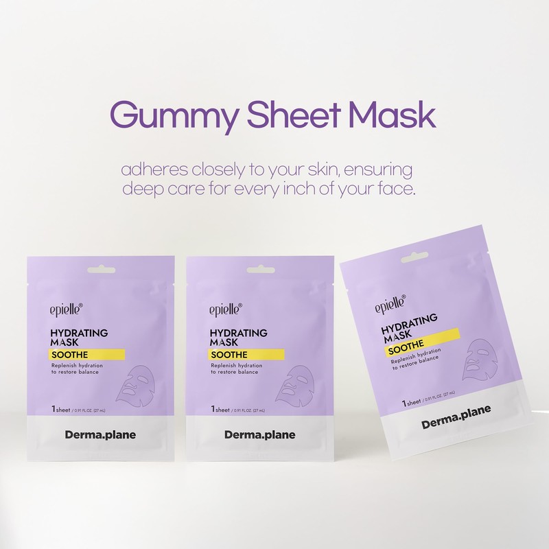 Epielle Hydrating Sheet Mask 6 Pack, Soothing & Restoring Face