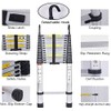 5M/16.5FT Telescoping Ladder with Detachable Hooks,Aluminum Extension Foldable Telescopic Ladder,Portable