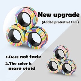 3 piezas de anillos magnéticos Fidget Toy Set, idea para ejercitador manual TDAH, juguetes fidget para adultos, anillos magnéticos giratorios para terapia de alivio de ansiedad, paquete fidget ideal