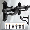 Tsnamay 2Pcs Double Curtain Rod Brackets Rod Holders,Black Retro Wall