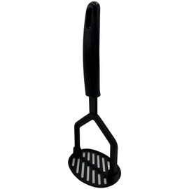 Nonstick Potato Masher Utensil Heat Resistance Nylon Hard Wearing Black Potato Mesh Tool with Long Handle Grip Kitchen Home Mesher Tool Gadget for Meshing Potato and Beans