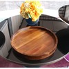 Acacia Wood Round Serving Tray, 13.8" Charcuterie Board with Rim,