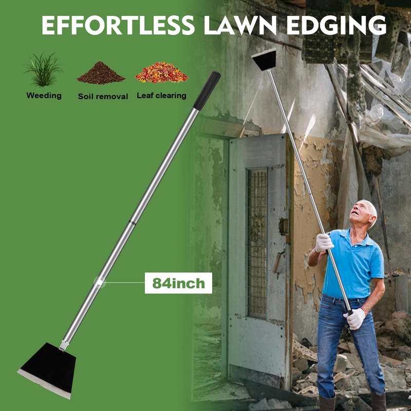 84" Garden Shovel Cleaning Floor Scraper, Weed Removal Tool, Long