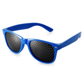 Ganzoo Pinhole Glasses/Grid Glasses for Eye Training for Relaxation, with Foldable Arms, Shape B, Ganzoo Brand #9739bl_b