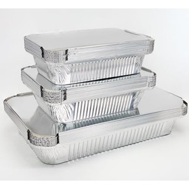 RUIXUE 30 Pieces Disposable Aluminium Foil Trays, 2250ml, 1100ml and 800ml Multi-Size Reusable Aluminium Dishes for Cooking and Roasting.