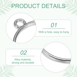 M METERXITY 50-Pack Open Bezels for Resin, Round Open Back Bezel Pendants for Resin Jewelry Making/DIY Earrings Necklace, Alloy Hollow Frame Pendants [Silver Tone]