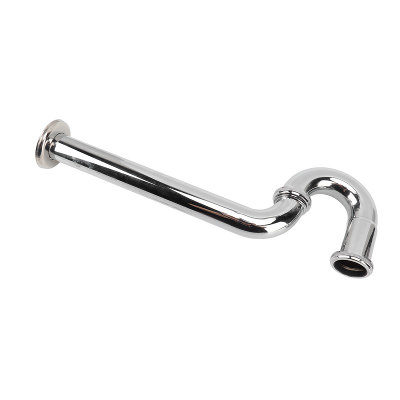Brass Sink Drain Tubing Set Silver Slick Finish No Ageing