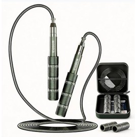 Cuerda retráctil para saltar – Sin herramientas ajustable, cabe en el bolsillo, cable de acero sin enredos para viajes y gimnasio