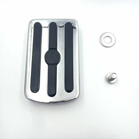 HTTMT MT216-094- Chrome Skull Large Brake Pedal Pad Compatible with Harley Davidson '12-later Dyna FLD, '86-later FL Softail and '80-later Touring models(V Rod Muscle/Tri Glide/SuperLow)