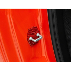 SpeedForm Door Striker Trim; Red Carbon Compatible For 15-23 Challenger