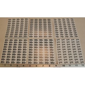 AP Automatic Products snack vending machine price labels - from $.50 to $1.00