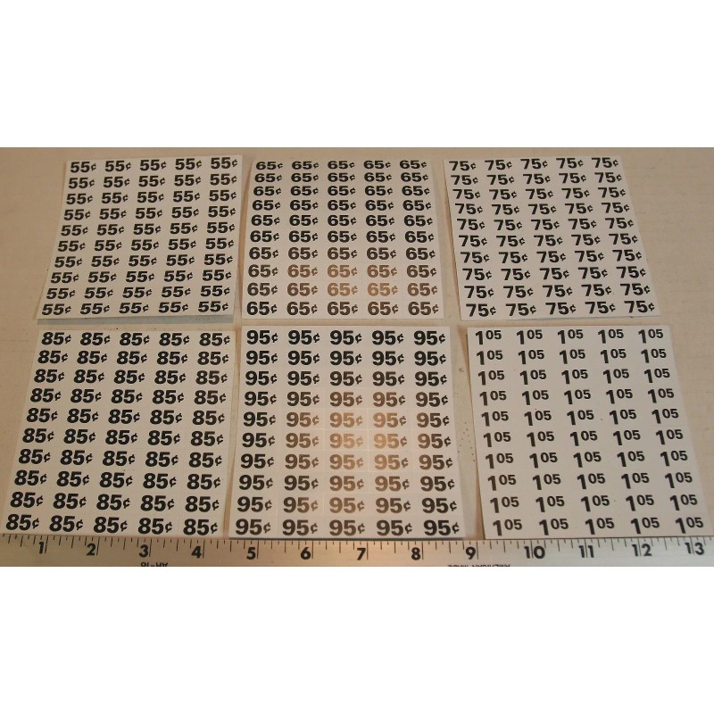 AP Automatic Products snack vending machine price labels - from