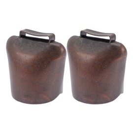 2 Piezas Campana De Vaca Campanas Antiguas Fuerte Campana De Bronce Cencerro Con Mango Cencerros De Vaca Campana Ruidosa De Animales De Granja Anti- Mini Junta Mascota Planchar
